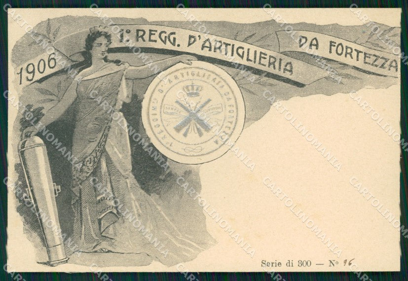 Militari Artiglieria I Reggimento Fortezza Santa Barbara cartolina MT8797 – fronte