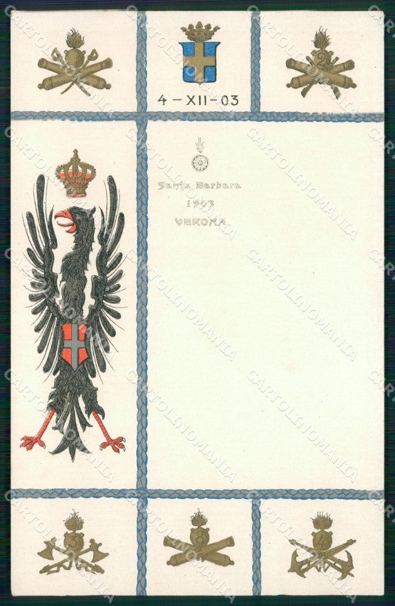 Militari Artiglieria III VIII IV Reggimento Verona cartolina MT8799 – fronte