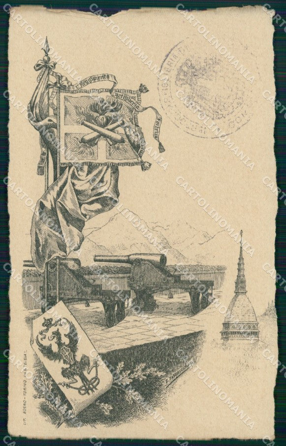 Militari Artiglieria I Reggimento Fortezza Novara cartolina MT8802 – fronte