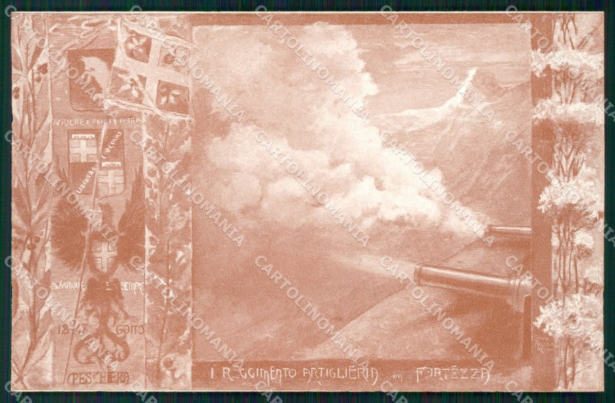 Militari Artiglieria I Reggimento Fortezza cartolina MT8805 – fronte