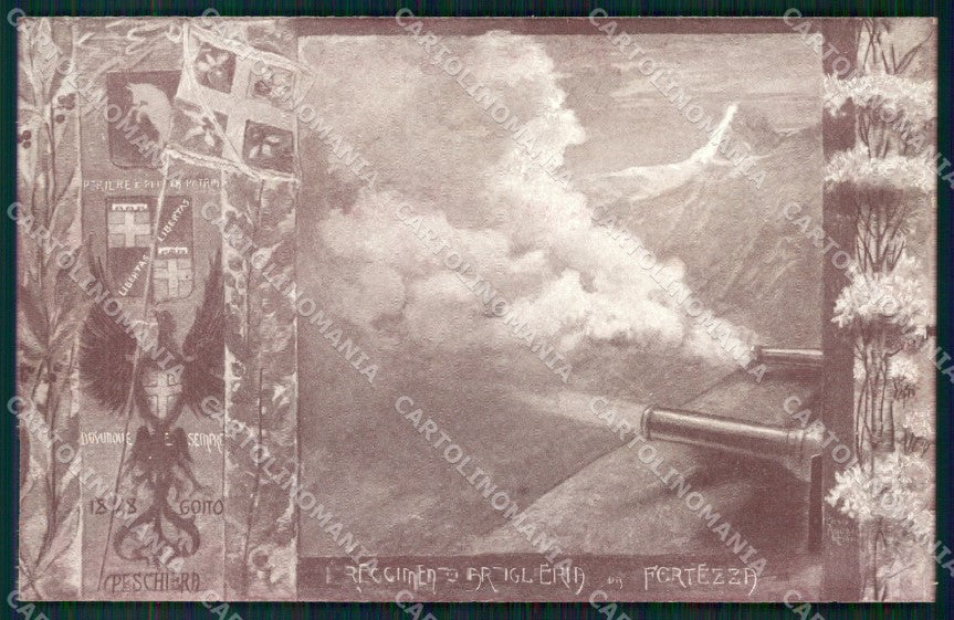 Militari Artiglieria I Reggimento Fortezza cartolina MT8807 – fronte