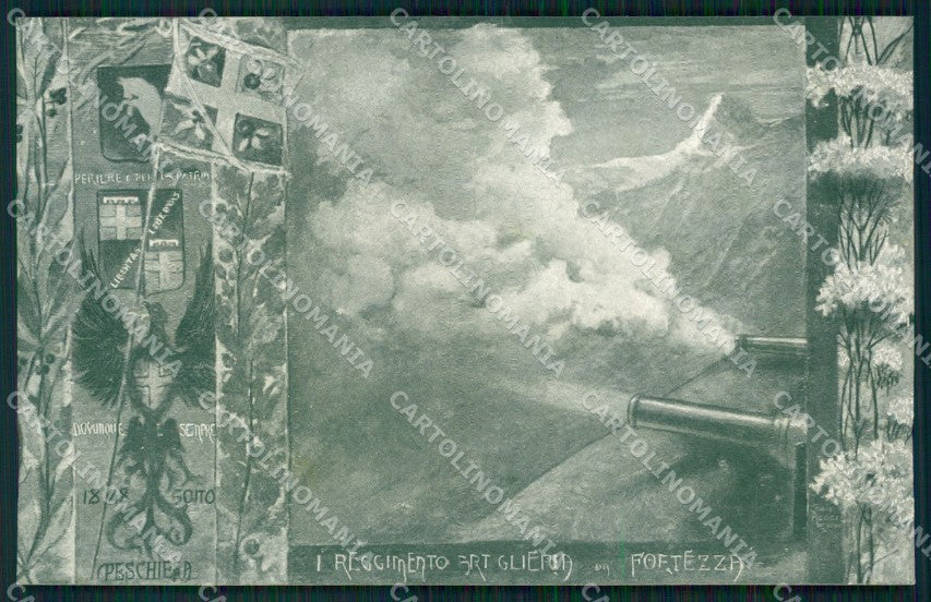 Militari Artiglieria I Reggimento Fortezza cartolina MT8811 – fronte