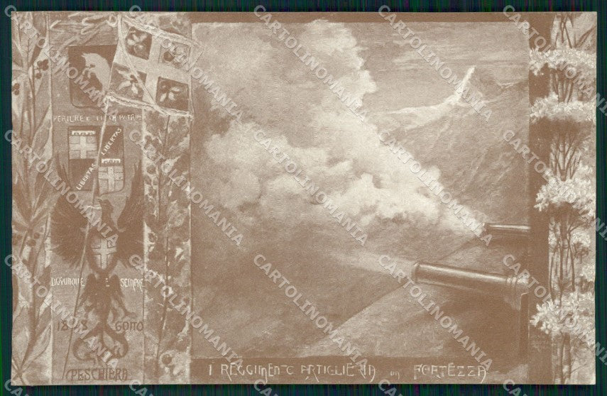 Militari Artiglieria I Reggimento Fortezza cartolina MT8813 – fronte