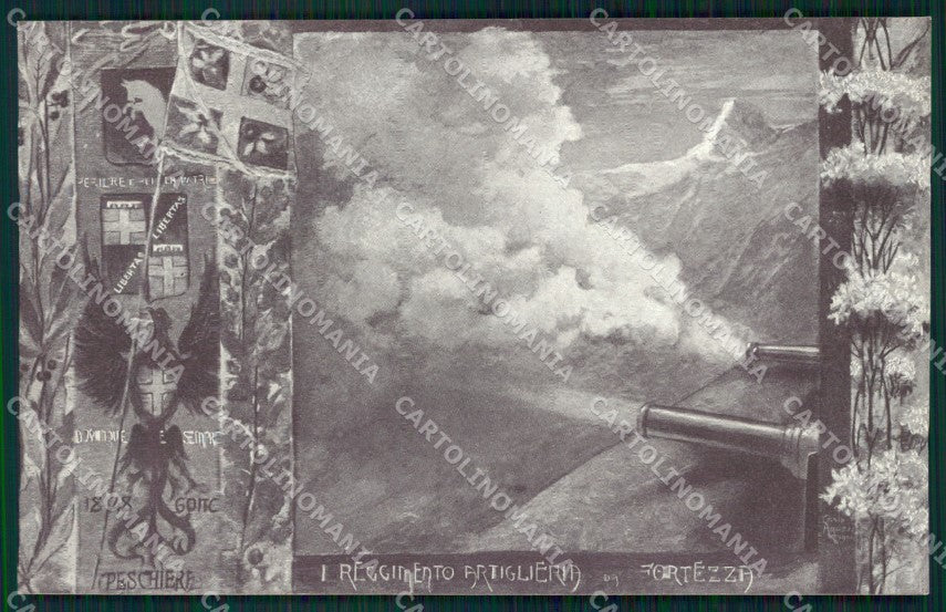 Militari Artiglieria I Reggimento Fortezza cartolina MT8814 – fronte