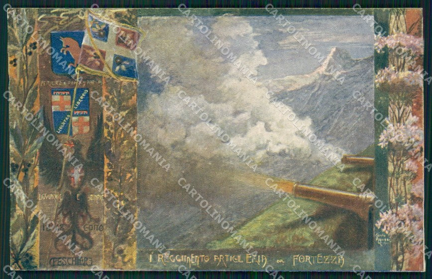 Militari Artiglieria I Reggimento Fortezza cartolina MT8817 – fronte