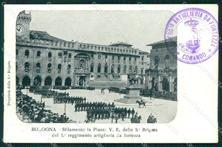 Militari Artiglieria I Reggimento Fortezza Bologna cartolina MT8818 – fronte