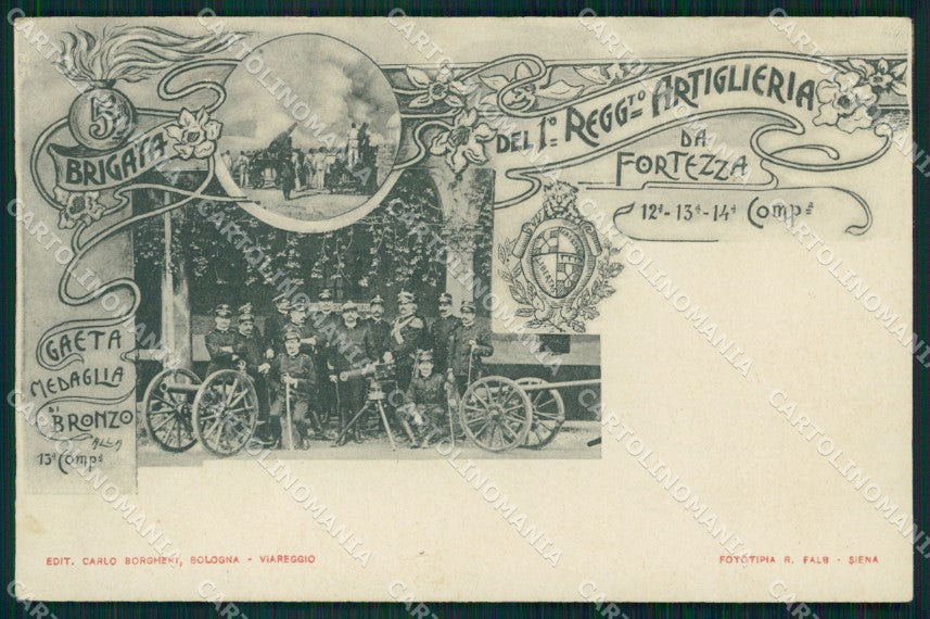 Militari Artiglieria I Reggimento Fortezza V Brigata cartolina MT8819 – fronte