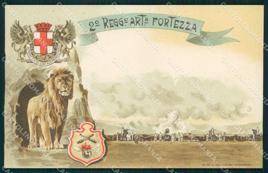 Militari Artiglieria II Reggimento Fortezza cartolina MT8822 – fronte