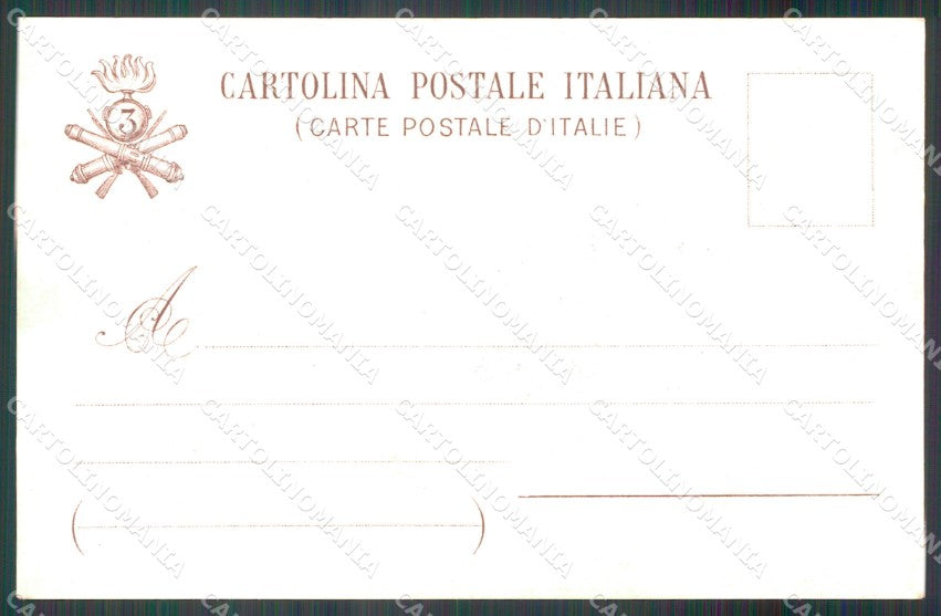 Militari Artiglieria III Reggimento Fortezza Assedio cartolina MT8823 – retro