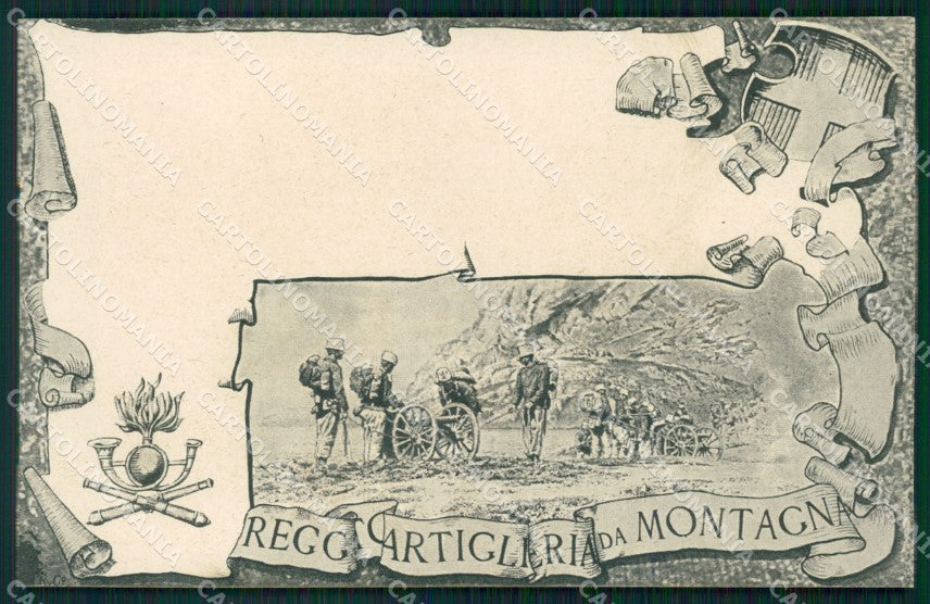 Militari Artiglieria Reggimento da Montagna Genta SCOLLATA cartolina MT8827 – fronte
