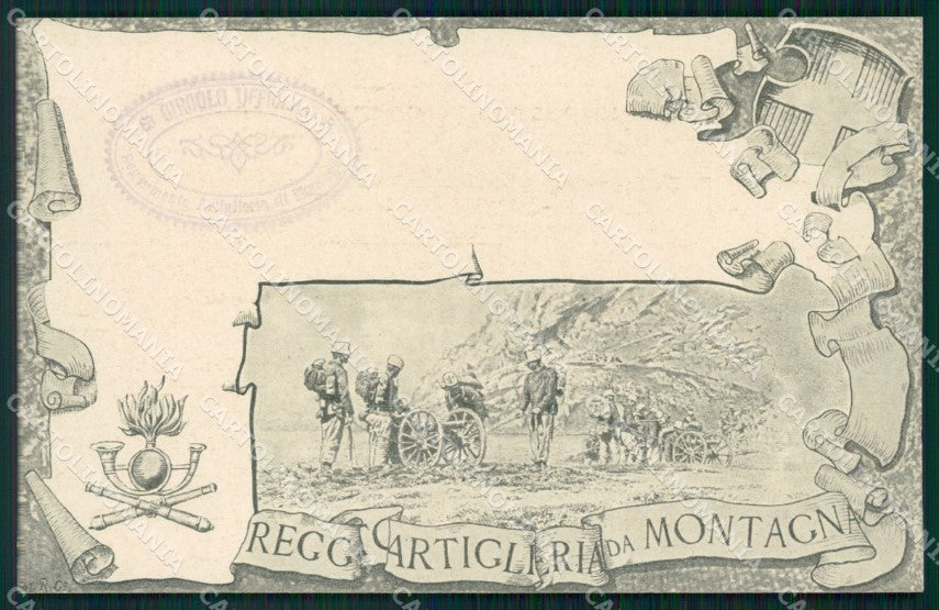 Militari Artiglieria Reggimento da Montagna Genta SCOLLATA cartolina MT8828 – fronte