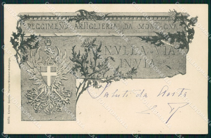 Militari Artiglieria Reggimento da Montagna Genta cartolina MT8829 – fronte