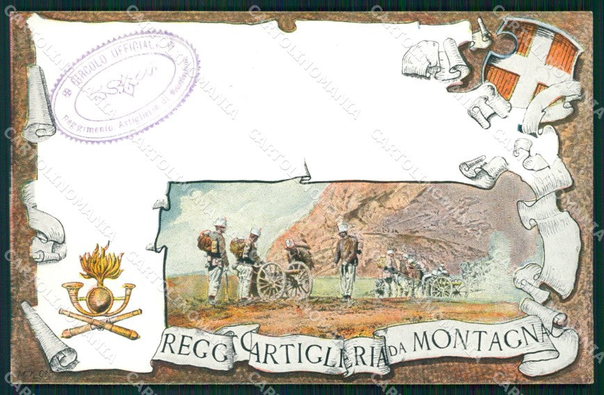 Militari Artiglieria Reggimento da Montagna Genta cartolina MT8831 – fronte