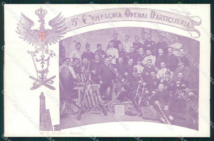 Militari Artiglieria III Compagnia Operai Bologna cartolina MT8838 – fronte
