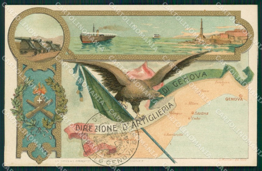 Militari Artiglieria Direzione Genova SCOLLATA cartolina MT8848 – fronte