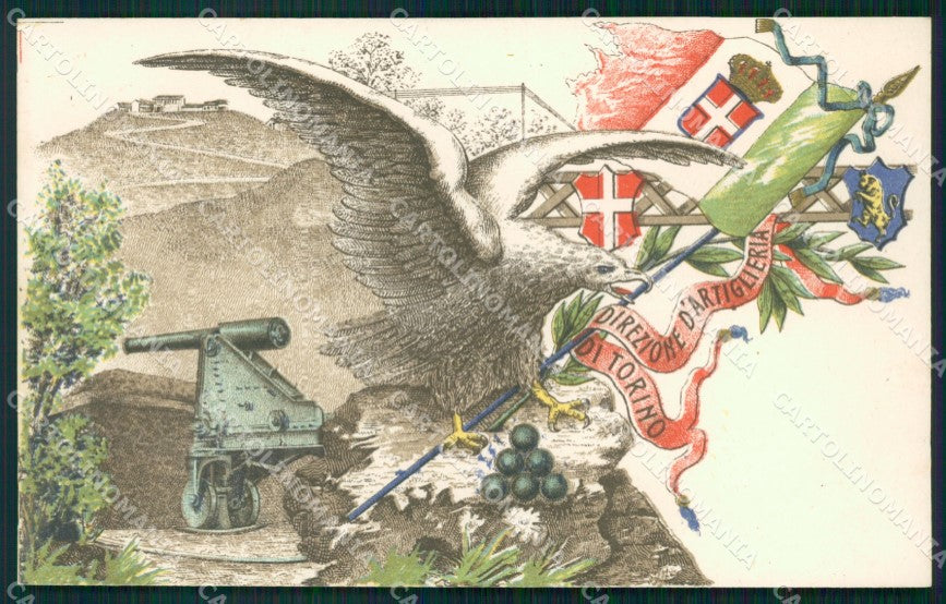 Militari Artiglieria Direzione Torino SCOLLATA cartolina MT8849 – fronte
