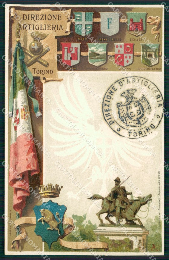 Militari Artiglieria Direzione Torino SCOLLATA cartolina MT8850 – fronte