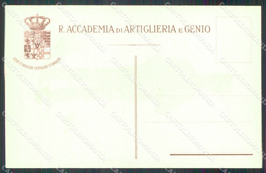 Militari Regia Accademia Militare Artiglieria Genio cartolina MT8859 – retro
