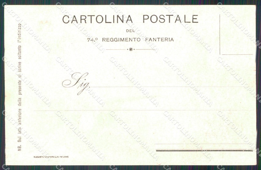 Militari 74 Reggimento Fanteria Brigata Lombardia cartolina MT8876 – retro