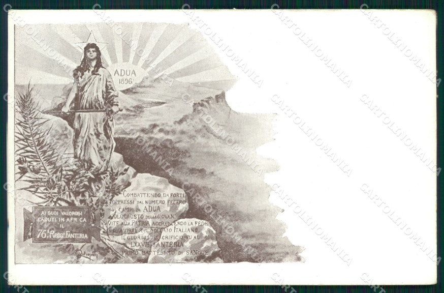 Militari 73 Reggimento Fanteria Adua cartolina MT8882 – fronte