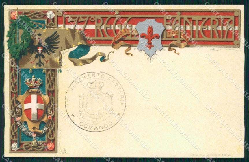 Militari 77 Reggimento Fanteria Brigata Toscana cartolina MT8883 – fronte
