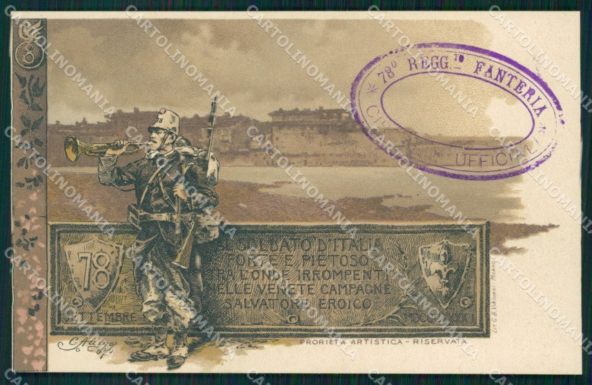 Militari 78 Reggimento Fanteria cartolina MT8886 – fronte