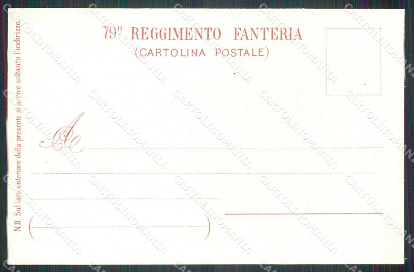 Militari 79 Reggimento Fanteria Roma cartolina MT8887 – retro