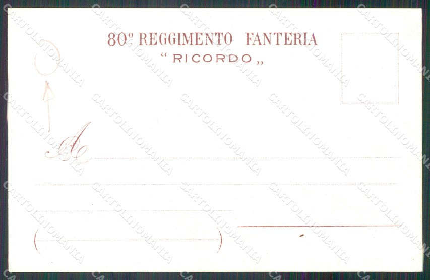 Militari 80 Reggimento Fanteria Brigata Roma FORO cartolina MT8892 – retro