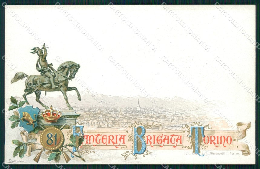 Militari 81 Reggimento Fanteria Brigata Torino cartolina MT8894 – fronte