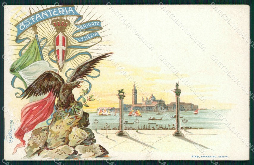 Militari 83 Reggimento Fanteria Brigata Venezia cartolina MT8900 – fronte
