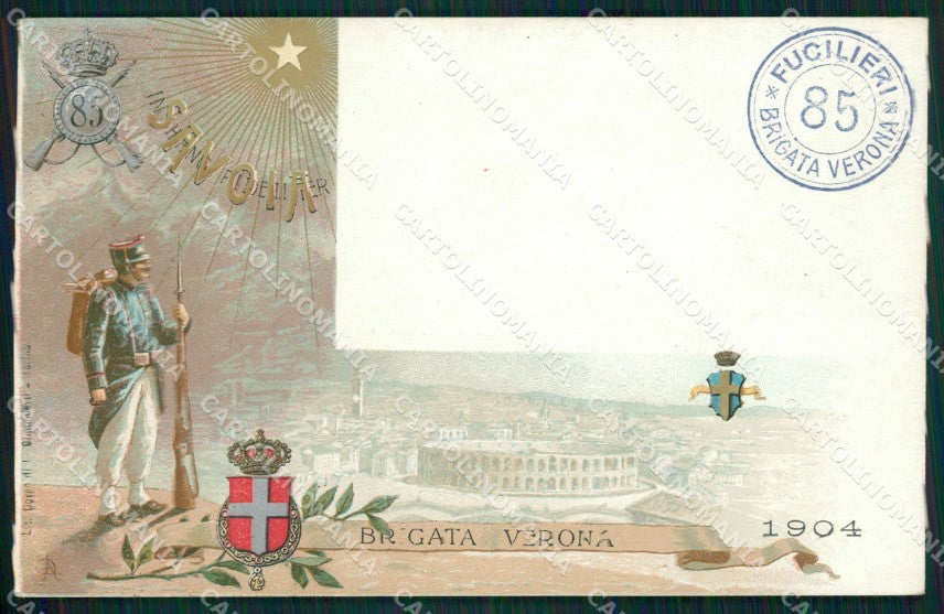 Militari 86 Reggimento Fanteria Brigata Verona cartolina MT8906 – fronte