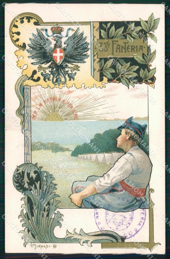 Militari 89 Reggimento Fanteria PIEGA cartolina MT8911 – fronte