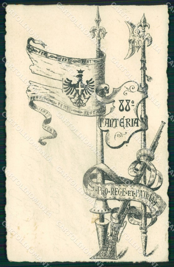 Militari 88 Reggimento Fanteria cartolina MT8912 – fronte
