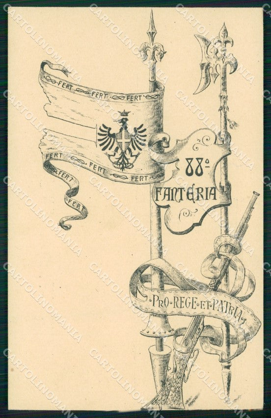 Militari 88 Reggimento Fanteria cartolina MT8913 – fronte