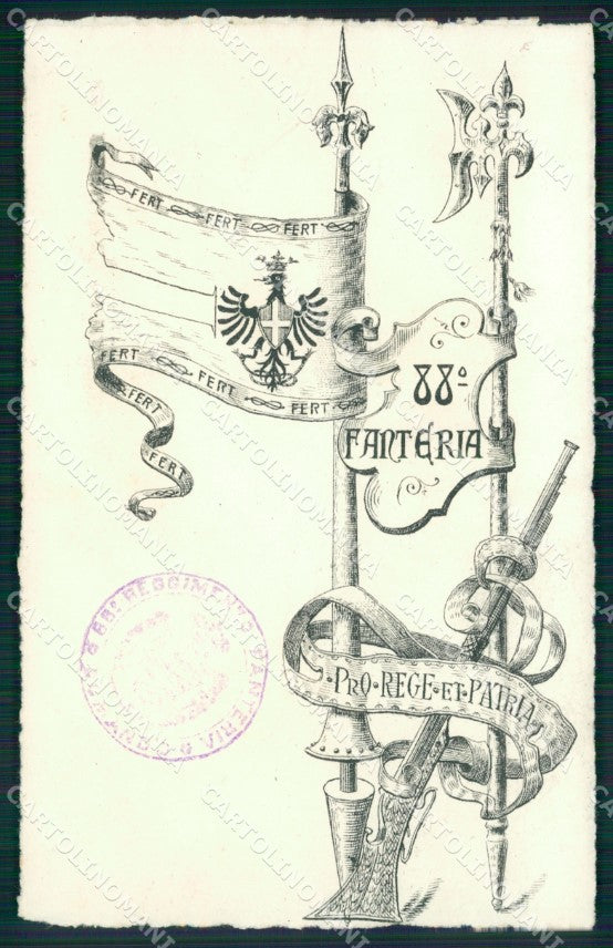 Militari 88 Reggimento Fanteria cartolina MT8914 – fronte