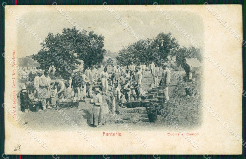 Militari Fanteria Cucine al Campo Alterocca 1562 cartolina MT8933 – fronte