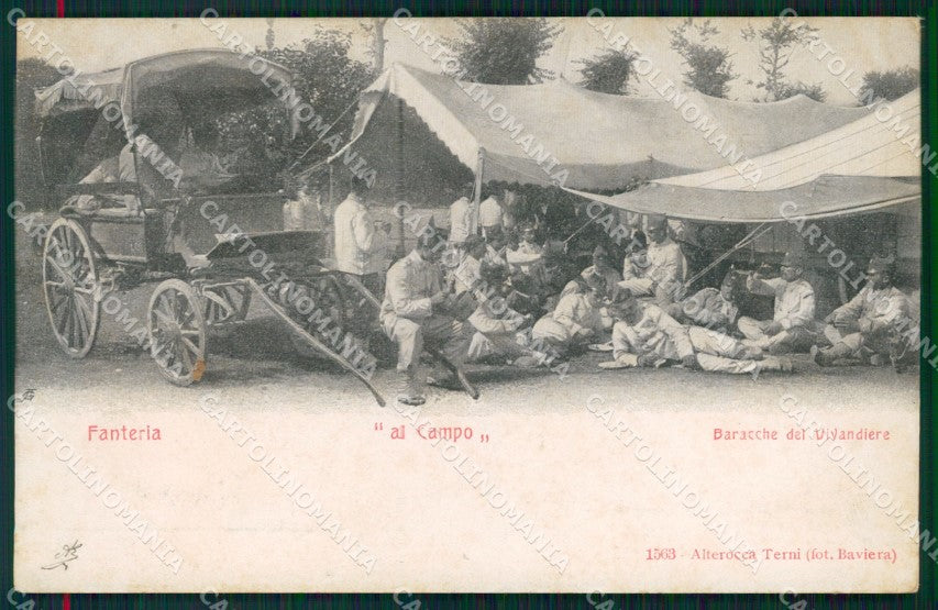 Militari Fanteria Baracche del Vivandiere Alterocca 1563 cartolina MT8934 – fronte