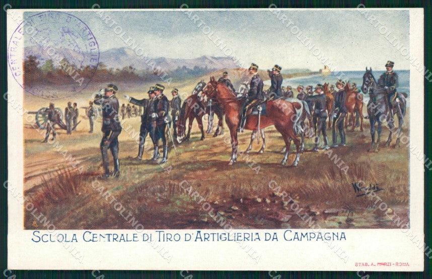 Militari Scuola di Tiro Artiglieria da Campagna cartolina MT8952 – fronte