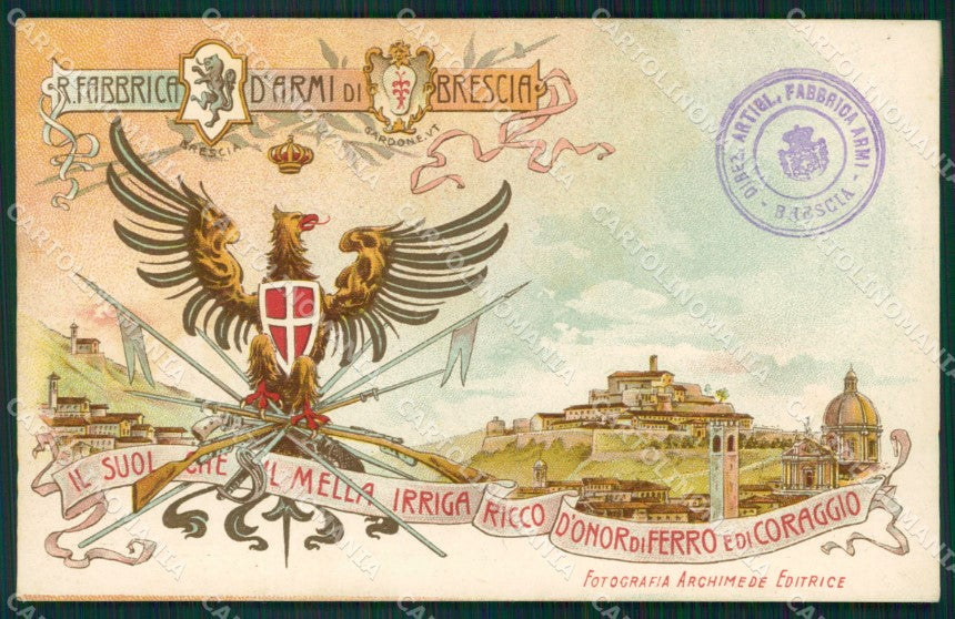 Militari Regia Fabbrica Armi Brescia cartolina MT8969 – fronte