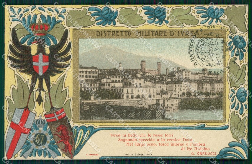 Militari 67 Distretto Militare Ivrea Carducci cartolina MT9006 – fronte