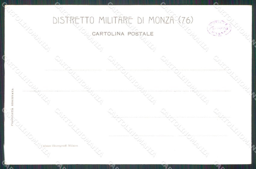 Militari 76 Distretto Militare Monza cartolina MT9014 – retro
