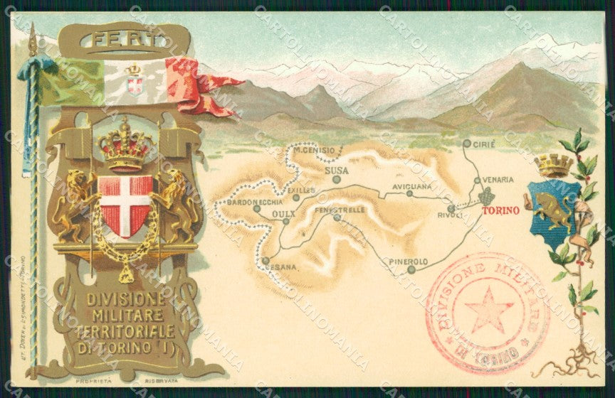 Militari Divisione Militare Territoriale Torino cartolina MT9035 – fronte