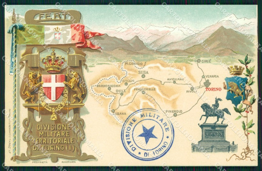Militari Divisione Militare Territoriale Torino cartolina MT9036 – fronte