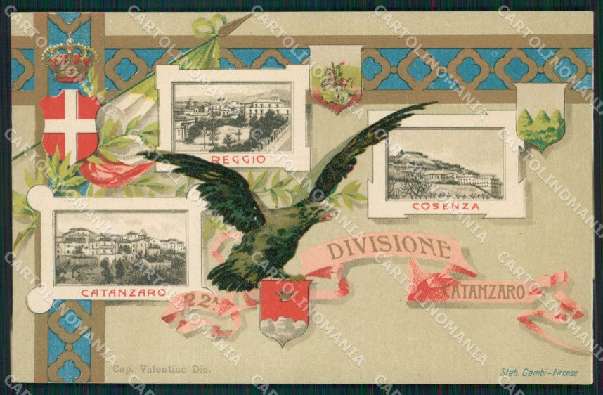 Militari 22 Divisione Militare Catanzaro Reggio Cosenza cartolina MT9040 – fronte