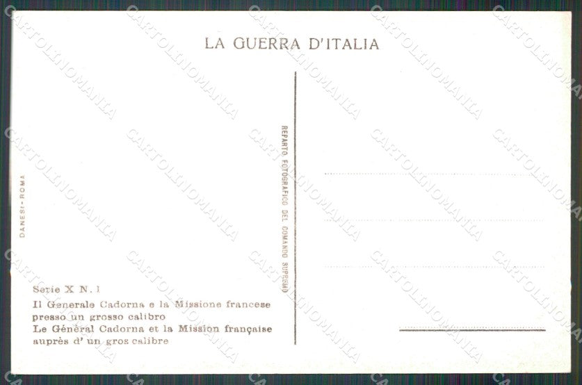 Militari Generale Cadorna Francia cartolina MT9060 – retro