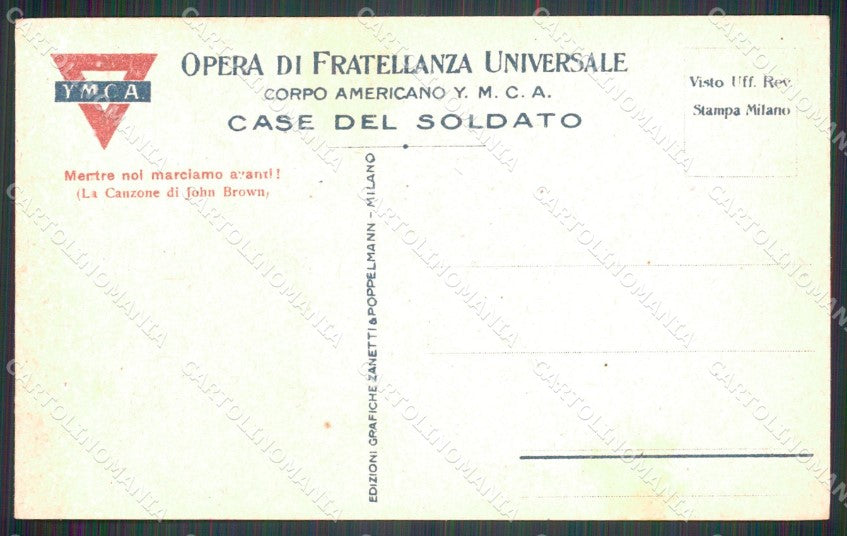 Militari Opera Fratellanza Corpo Americano D'Annunzio ABRASA cartolina MT9068 – retro
