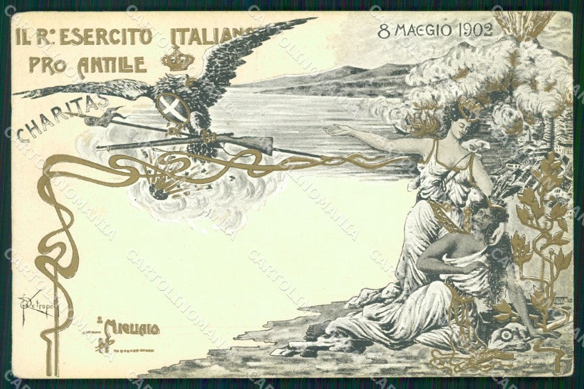 Militari Esercito Italiano Pro Antille Charitas cartolina MT9070 – fronte