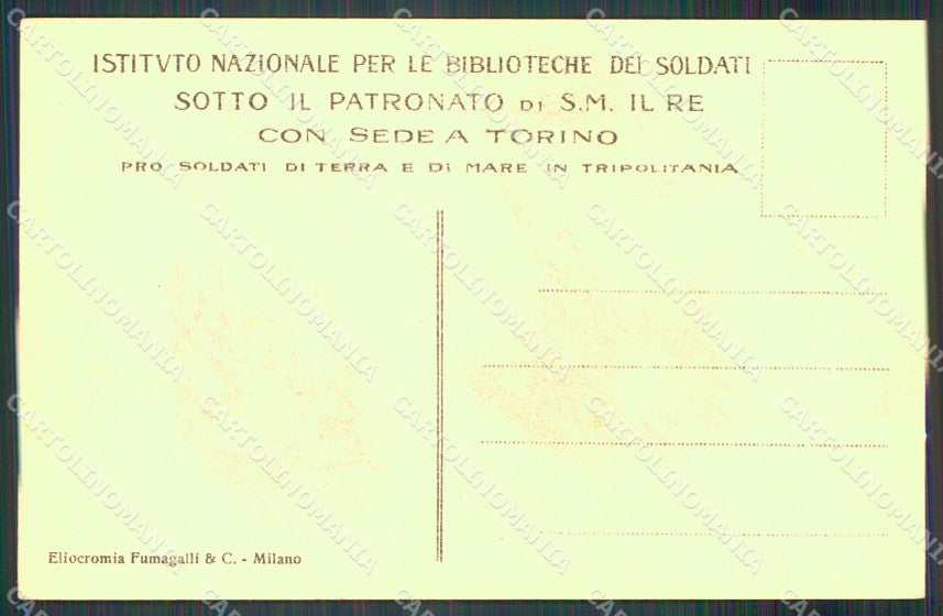 Militari Coloniali Libia Lepanto Biblioteche Soldati cartolina MT9087 – retro