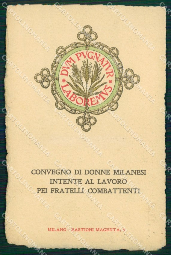 Militari Milano Convegno Donne Milanesi Intente al Lavoro cartolina MT9174 – fronte
