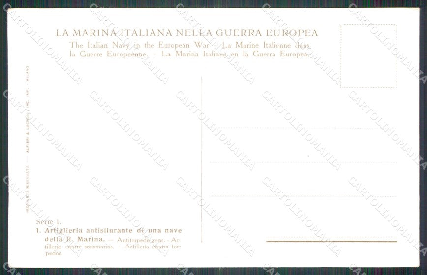 Militari Marina Militare Artiglieria Antisilurante cartolina MT9179 – retro